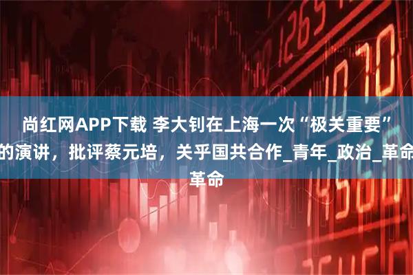 尚红网APP下载 李大钊在上海一次“极关重要”的演讲，批评蔡元培，关乎国共合作_青年_政治_革命